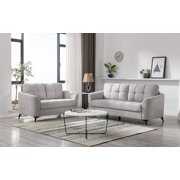 Rent to own Callie Light Gray Linen Fabric Sofa Loveseat Living Room ...