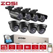 Rent to own ZOSI 8CH H.265+ 5MP Lite DVR CCTV 1080P Security Camera Outdoor Home System Motion Detection, Remote Access, Motion Detection