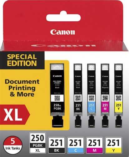 Rent to own Canon - 250 XL/CLI-251 5-Pack Special Edition Ink Cartridges - Black/Cyan/Magenta/Yellow