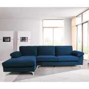 Rent to own Fooing Modern Velvet Fabric Sectional Sofa, L-Shape Couch with Extra Wide Chaise Lounge, Left Hand Facing