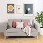 Rent to own 55 inch Modern Fabric Love Seats Sofa with 2 USB Suitable for Small Spaces(Light Grey)