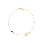Rent to own Women's Welry Hamsa and Evil Eye Chain Bracelet in 14kt Yellow Gold, 7.5"
