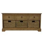 Rent to own Montgomery Entryway Storage Bench with Baskets, Multiple Finishes