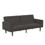 Rent to own DHP Mathias Futon Sofa Bed with 1 USB Port Dark Gray Linen