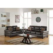 Rent to own Simple Relax Bonded Leather 2 Piece Sofa and Loveseat Set, Espresso