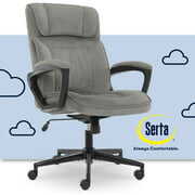 Rent to own Serta Hannah Microfiber High Back Executive Office Chair with Arms, 250 lb. Capacity, Gray