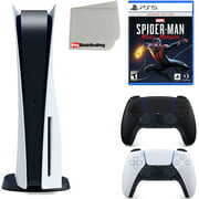 Rent to own Sony Playstation 5 Disc Version (Sony PS5 Disc) with Midnight Black Extra Controller, Marvels Spider-Man: Miles Morales Launch Edition and Microfiber Cleaning Cloth Bundle