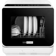 Rent to own VIVOHOME 110V 840W Electric Portable Compact Countertop Small Dishwasher Machine with 5L Built in Water Tank and 5 Washing Programs for Apartment and RV