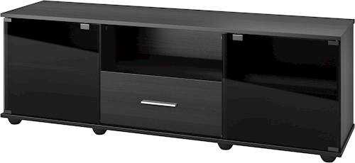 Rent to own CorLiving Fernbrook TV Stand, for TVs up to 75" - Black Faux Wood Grain