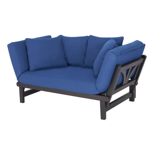 Rent to own Better Homes & Gardens Delahey Studio Outdoor Day Sofa with Cushions, Navy