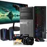 Rent to own Dell Gaming Computer Tower PC, Intel i5 Quad Core Gen 4, NVIDIA GeForce GT 730 2GB, 8GB DDR3 RAM, 512GB SSD, New 24" LCD Monitor, RGB Keyboard and Mouse Gaming Kit, Windows 10 Pro (Renewed)