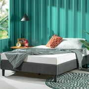 Rent to own Zinus Curtis 13" Upholstered Platform Bed Frame, Grey, Queen