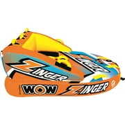 Rent to own WOW World of Watersports Zinger 1 or 2 Person Inflatable Towable Tube for Boating, 19-1150