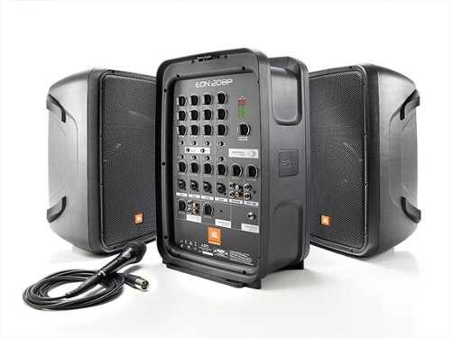 Rent to own JBL - EON208P 8" 2 way PA System with Integrated 8 Channel Mixer and Microphone - Black