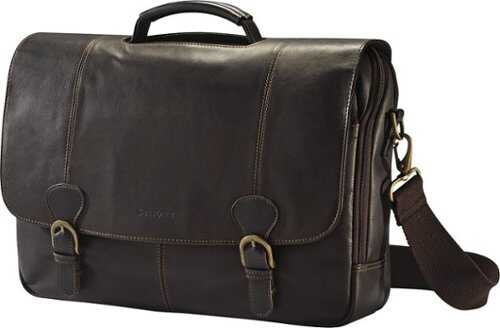 Rent to own Samsonite - High Street Leather Flapover Laptop Case for 15.6" Laptop - Brown