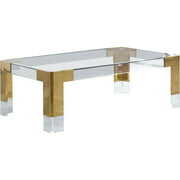 Rent to own Meridian Furniture Casper Rectangular Glass Top Coffee Table in Gold