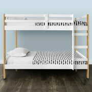 Rent to own Letto Twin Over Twin Bunk Bed, White/Brown