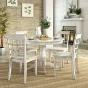 Rent to own Lexington 5-Piece Wood Dining Set, Round Table and 4 Window Back Chairs, White