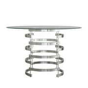 Rent to own Weston Home 48 in. Dining Table with Modern Openwork Metal Base