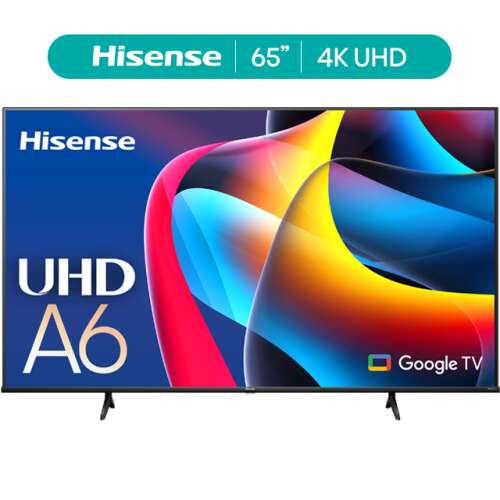 Rent to own Hisense 65-Inch Class A6 Series 4K UHD Google Smart TV (65A6N, 2024 Model) - 4K AI Upscaler, Game Mode Plus, Voice Remote, DTS Virtual:X technology