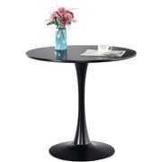 Rent to own Surmoby 31.5" inch Round Dining Table Kitchen Table with Pedestal Base Tulip Coffee Table,Black