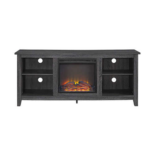 Rent to own Walker Edison - Fireplace Storage TV Stand for Most TVs Up to 65" - Charcoal