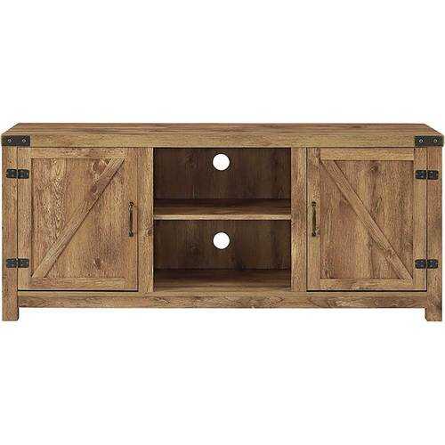 Rent to own Walker Edison - Rustic Barn Door Style Stand for Most TVs Up to 65" - Barnwood