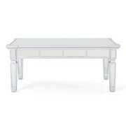 Rent to own 42" White and Clear Rectangular Contemporary Coffee Table