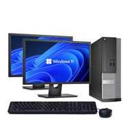 Rent to own Dell Optiplex Dual Monitor Desktop Computer with Intel 3.4 GHz Processor 4GB RAM 250GB HD 300Mps Wifi DVD Windows 11 Intel Core i5 and 2x 17" LCD Monitor's - Used PC with 1 Year Warranty