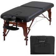 Rent to own Portable Massage Table Massage Bed SPA Bed Height Adjustable 2 Fold Massage Table 77 Inch Long 30 Inch Wide PU Portable Salon Bed 3 Inch Thick Sponge Deluxe Backpack Reiki Table