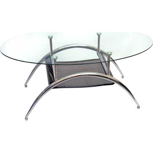 Rent to own Walker Edison - Crescent 38" Black Mesh Coffee Table