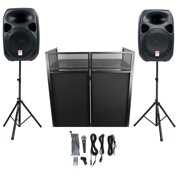 Rent to own 2 Rockville 12" Speakers+Stands w/Bluetooth+Booth For Backyard Party Movie Night