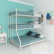 Rent to own DHP Everleigh Kids' Triple Bunk Bed, Twin Over Twin Over Full, Off White