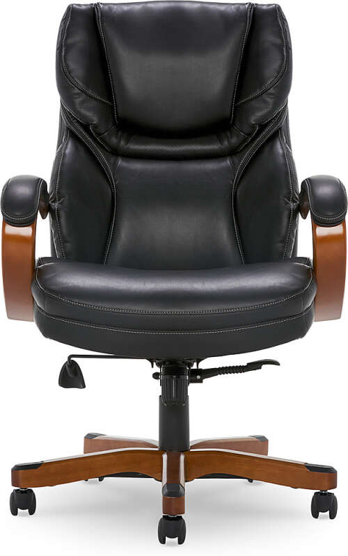 Rent to own Serta - Big and Tall Leather and Bentwood Executive Chair - Black