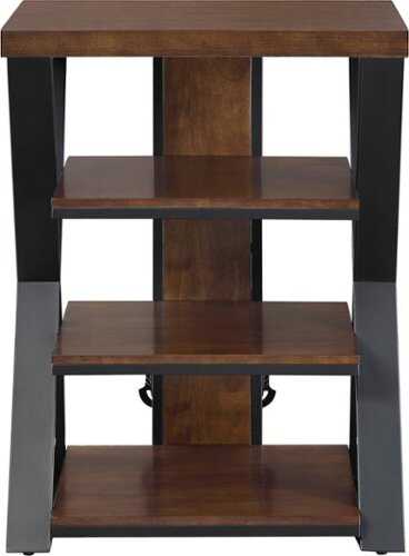 Rent to own Whalen Furniture - Tower Stand for TVs Up to 32" - Medium Brown Cherry