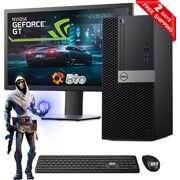 Rent to own Restored Gaming Dell 7040 Computer Tower Core i5 6th Gen., 16GB Ram, 500GB HDD, 256GB NVMe SSD, NVIDIA GT 730, New 24" LCD, Keyboard and Mouse, Wi-Fi, Win10 Home Desktop PC (Refurbished)