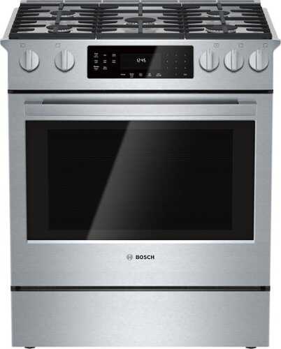 Rent to own Bosch - 800 Series 4.8 Cu. Ft. Self-Cleaning Slide-In Gas Convection Range - Stainless steel