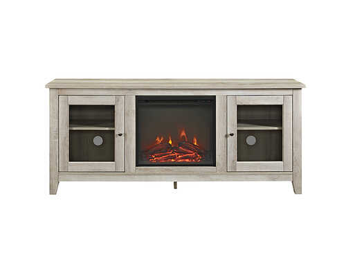 Rent to own Walker Edison - Fireplace TV Console for Most TVs Up to 60" - White Oak