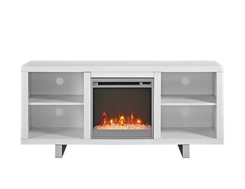 Rent to own Walker Edison - MDF Fireplace TV Console for Most TVs Up to 60" - White