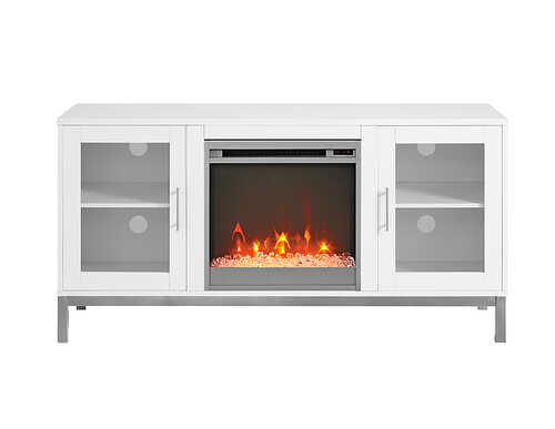 Rent to own Walker Edison - Fireplace TV Console for Most TVs Up to 55" - White