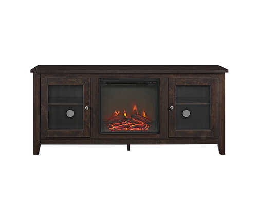 Rent to own Walker Edison - Fireplace TV Console for Most TVs Up to 60" - Brown