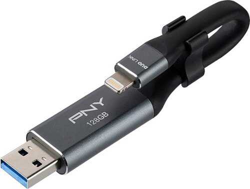 Rent to own PNY 128GB Duo Link iOS USB 3.0 OTG Flash Drive for iPhone & iPad and Computers - External Mobile Storage