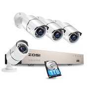 Rent to own ZOSI H.265+ 5MP Lite Home Security Camera System with 1TB Hard drive, 8CH 1080P DVR with 4pcs Weatherproof CCTV Cameras,120ft Night Vision,Motion Alert,Remote Access