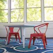 Rent to own ACEssentials Harper & Hudson Kids Stacking Metal Activity Chair - 2 Pack Red, Glossy Finish