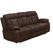 Rent to own Vanity Art Microfiber 3-Seat Recliner Loveseat Manual Reclining Couch for Small Living Room Dining Room Sofa Set, Brown