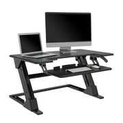 Rent to own Realspace 35" Standing Desk Converter Riser With USB And Keyboard Tray, Black