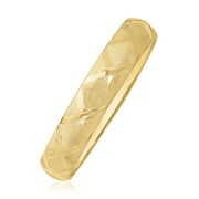 Rent to own Women's 10k Yellow Gold Textured Diamond Pattern Bangle Bracelet