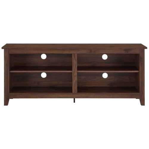 Rent to own Walker Edison - Modern Wood Open Storage TV Stand for Most TVs up to 65" - Dark Walnut