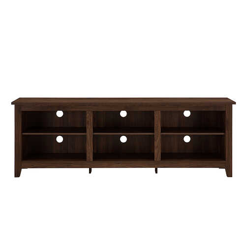 Rent to own Walker Edison - Modern Wood Storage TV Stand for TVs up to 78" - Dark Walnut