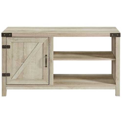 Rent to own Walker Edison - Rustic Barndoor TV Cabinet for Most Flat-Panel TVs Up to 48" - White Oak